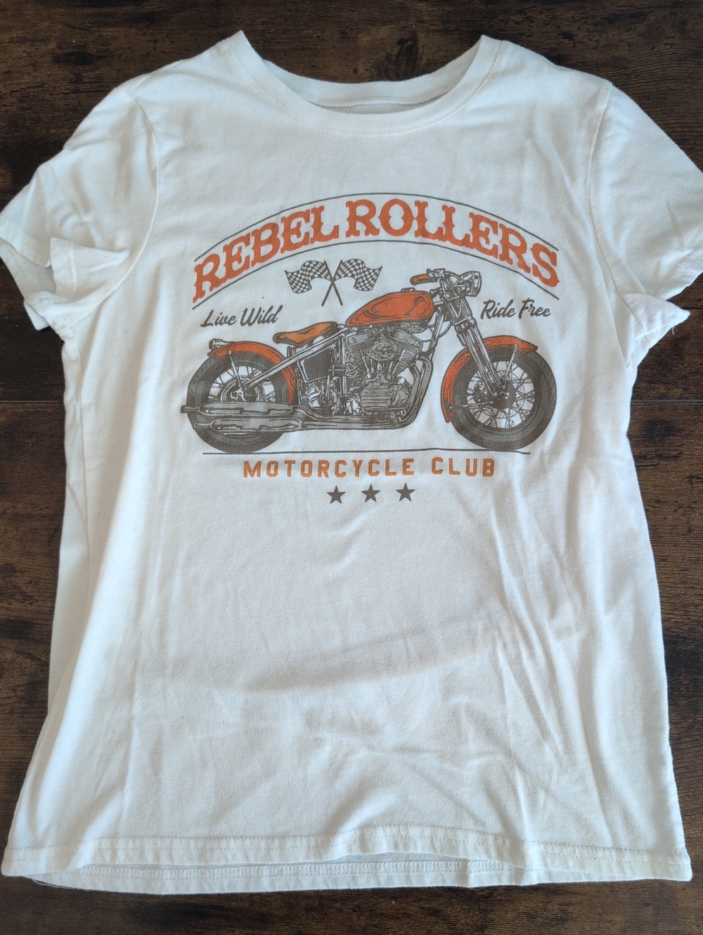 Rebel Rollers Motorcycle Graphic Tee | Women’s Medium Vintage Style Biker Shirt